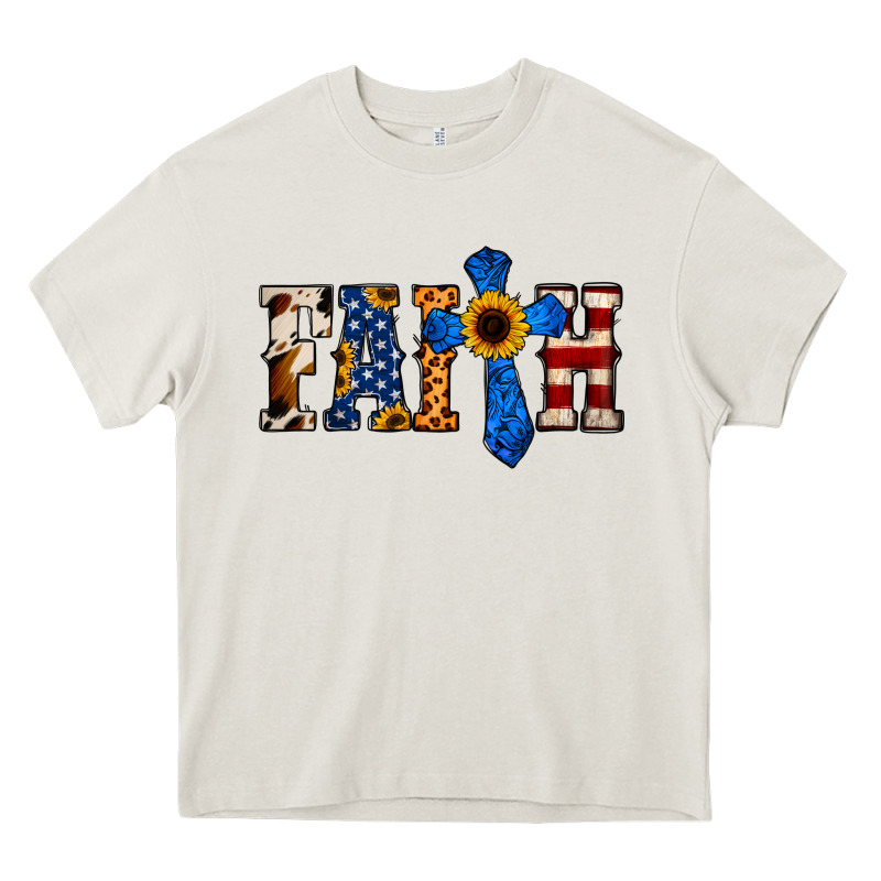 Faith  Th Of July Cross Heavy Core Tee by Jasminsmagicworld | Teevron