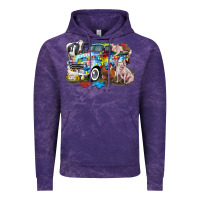 Cloud Purple Autism truck with farm animals Vintage Hoodie - CowGirlArtShop