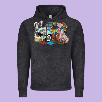 Autism Truck With Farm Animals Vintage Hoodie Designed By Cowgirlartshop