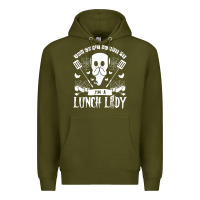 Army Green lunch lady halloween ghost cafeteria worker all hallows' eve t shirt Premium Hoodie - trangStudio