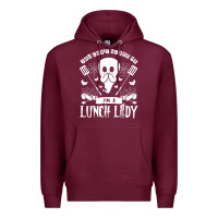 Burgundy lunch lady halloween ghost cafeteria worker all hallows' eve t shirt Premium Hoodie - trangStudio