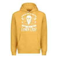 Mustard lunch lady halloween ghost cafeteria worker all hallows' eve t shirt Premium Hoodie - trangStudio