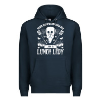 Navy lunch lady halloween ghost cafeteria worker all hallows' eve t shirt Premium Hoodie - trangStudio