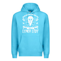 Ocean Blue lunch lady halloween ghost cafeteria worker all hallows' eve t shirt Premium Hoodie - trangStudio