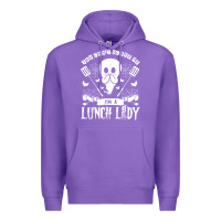Purple lunch lady halloween ghost cafeteria worker all hallows' eve t shirt Premium Hoodie - trangStudio