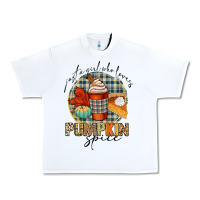 White just a girl who loves pumpkin spice Urban Heavy Tee - CowGirlArtShop