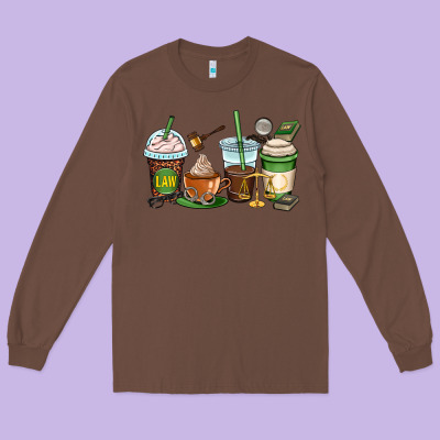 Lawyer Coffee Cups Long Sleeve Tee Designed By Oliviacreatesart