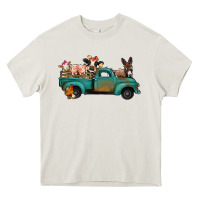 Cream farm animals truck Heavy Core Tee - Jasminsmagicworld