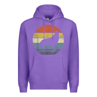 Purple Seal Lover Gifts Retro Vintage Sea Lion Animal Silhouette Premium Hoodie - trangStudio