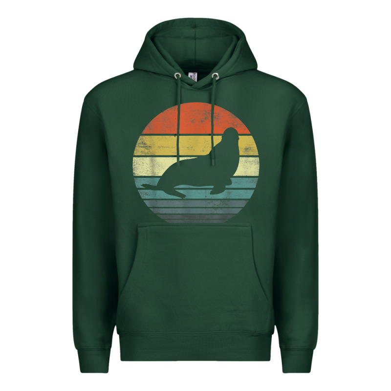 Seal Lover Gifts Retro Vintage Sea Lion Animal Silhouette Premium Hoodie by trangStudio | Teevron