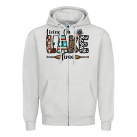 Dove Grey living on lake time Zipper Hoodie - CowhideDigitalArt