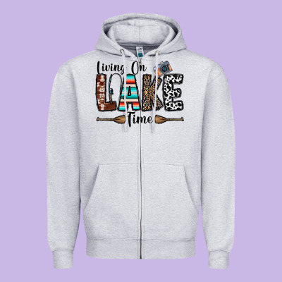 Living On Lake Time Zipper Hoodie Designed By Cowhidedigitalart