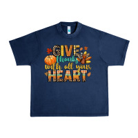 Navy give thanks with all your heart Urban Heavy Tee - CowGirlArtShop