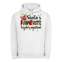 Pigment Lunar Rock santa's favorite teacher assistant Urban Hoodie - AdoDesignShop
