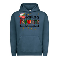 Pigment Midnight Navy santa's favorite teacher assistant Urban Hoodie - AdoDesignShop