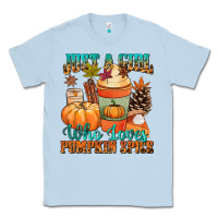 Dusty Blue Just a girl who loves pumpkin spice Classic Tee - NancyCooperArtShop