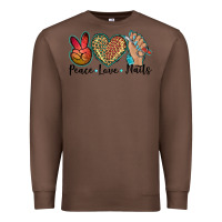Chestnut peace love nails Premium Sweatshirt - BarkalooDesign