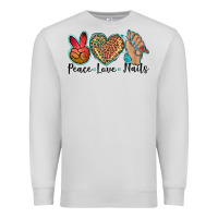 Dove Grey peace love nails Premium Sweatshirt - BarkalooDesign