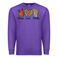 Purple peace love nails Premium Sweatshirt - BarkalooDesign