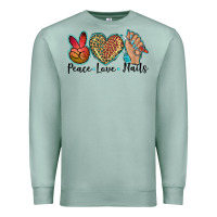 Seafoam peace love nails Premium Sweatshirt - BarkalooDesign