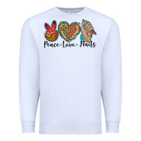 White peace love nails Premium Sweatshirt - BarkalooDesign