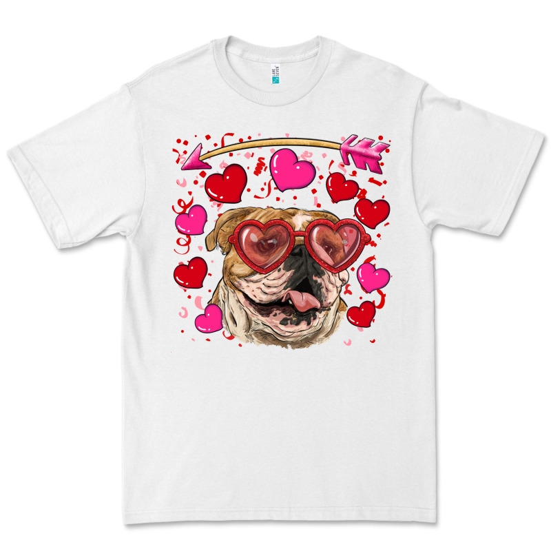 Valentine's Day  Brown English Bulldog Premium Tee by RanaPortraitStore | Teevron