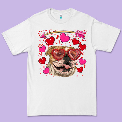 Valentine's Day  Brown English Bulldog Premium Tee Designed By Ranaportraitstore