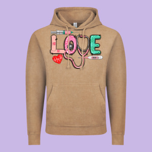 Love Nursing Vintage Hoodie Designed By Cowgirlartshop
