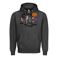 Charcoal Heather Resting Witch Face Zipper Hoodie - CowhideDigitalArt