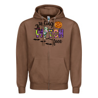 Chestnut Resting Witch Face Zipper Hoodie - CowhideDigitalArt