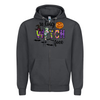 Smoke Resting Witch Face Zipper Hoodie - CowhideDigitalArt
