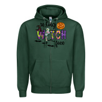 Sports Green Resting Witch Face Zipper Hoodie - CowhideDigitalArt