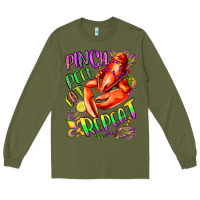 Army Green pinch peel eat repeat mardi gras olivia Long Sleeve Tee - OliviaCreatesArt