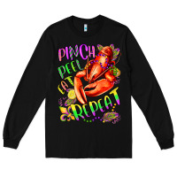 Black pinch peel eat repeat mardi gras olivia Long Sleeve Tee - OliviaCreatesArt