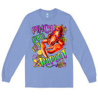 Colony Blue pinch peel eat repeat mardi gras olivia Long Sleeve Tee - OliviaCreatesArt