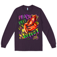 Plum pinch peel eat repeat mardi gras olivia Long Sleeve Tee - OliviaCreatesArt