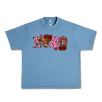 Pebble Blue xoxo highland cow Urban Heavy Tee - RanaPortraitStore