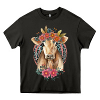 Asphalt flower cow Heavy Core Tee - Jasminsmagicworld
