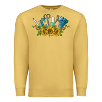 Antique Gold nail tools with sunflower Premium Sweatshirt - BarkalooDesign