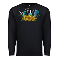 Black nail tools with sunflower Premium Sweatshirt - BarkalooDesign