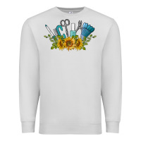 Dove Grey nail tools with sunflower Premium Sweatshirt - BarkalooDesign
