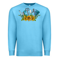 Ocean Blue nail tools with sunflower Premium Sweatshirt - BarkalooDesign