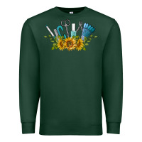 Sports Green nail tools with sunflower Premium Sweatshirt - BarkalooDesign