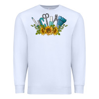 White nail tools with sunflower Premium Sweatshirt - BarkalooDesign