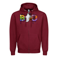 Burgundy Boo Zipper Hoodie - SublimationCraftShop