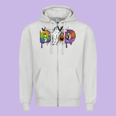 Boo Zipper Hoodie Designed By Sublimationcraftshop