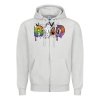 Dove Grey Boo Zipper Hoodie - SublimationCraftShop