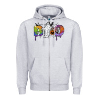 Heather Grey Boo Zipper Hoodie - SublimationCraftShop