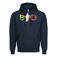 Navy Boo Zipper Hoodie - SublimationCraftShop