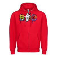 Red Boo Zipper Hoodie - SublimationCraftShop